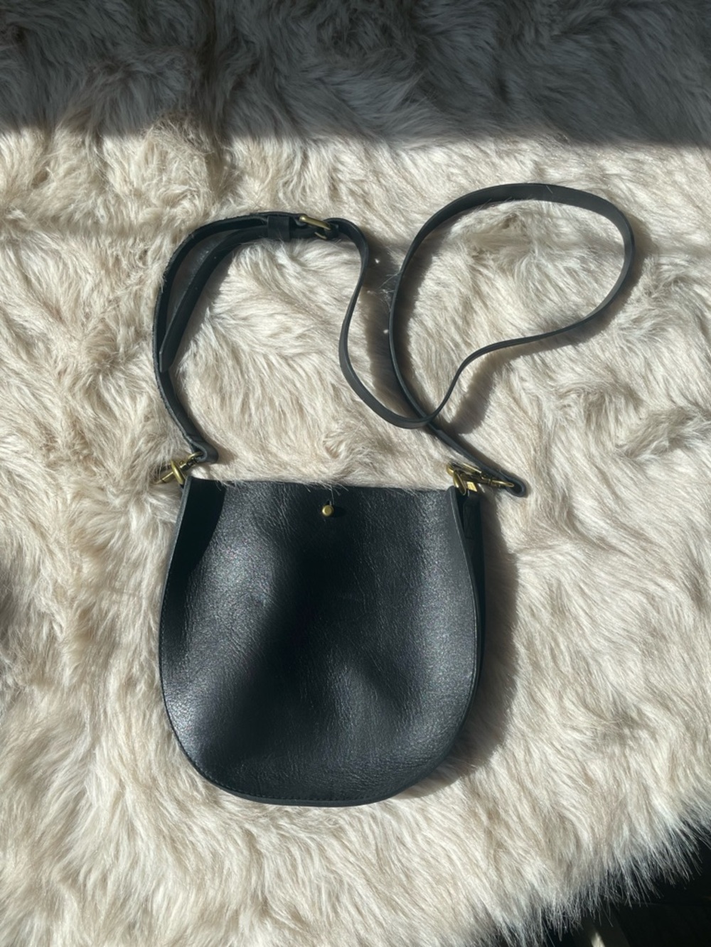 Madewell Small Transport Saddlebag in True Black
